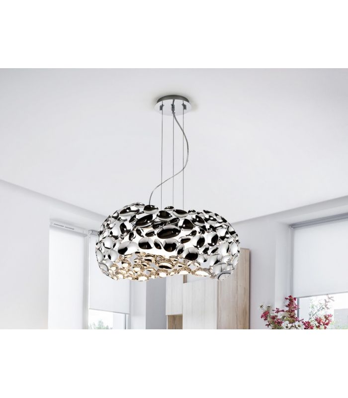 Lámparas Diseño Moderno Acabado Cromo : Colección NARISA 5 luces