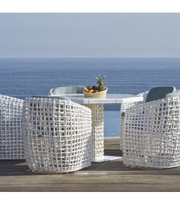 Table à manger octogonale pour terrasse et jardin : Collection DYNASTY