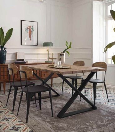 Table à manger avec dessus en bois laminé : Modèle SICILIA