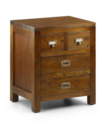 Table de chevet de style colonial : Collection FLAMINGO 4 tiroirs