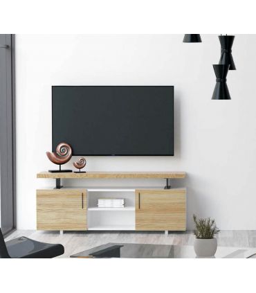 Mesa de televisión con estructura blanca Colección CONT