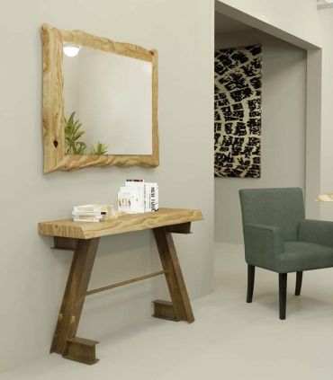 Console pour la zone d'entrée en bois et métal : Modèle FLAT