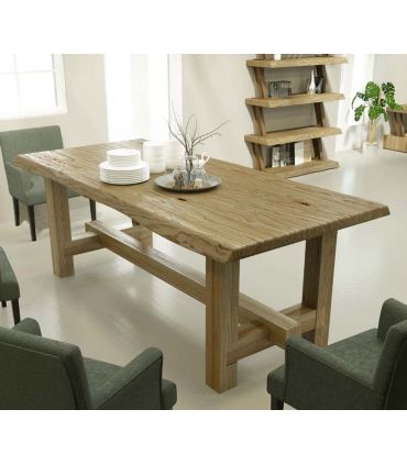 Table à manger en bois de pin naturel modèle GONT