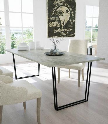 Table à manger avec un dessus effet pierre : Modèle FINT