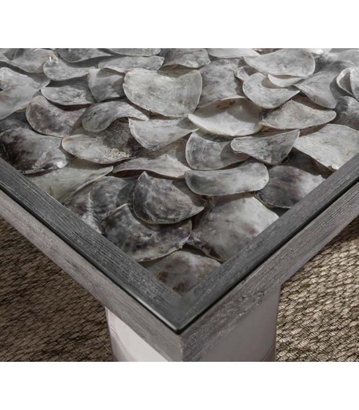 Mesa de comedor de diseño moderno modelo ATLANTIC SHELL