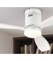 Ventilateur de plafond silencieux avec lumière LED SIROCO Blanc