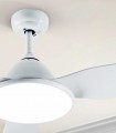 Ventilateur avec LED laqué en blanc ORISHO