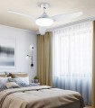 Ventilateur avec LED laqué en blanc ORISHO