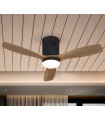 Ventilateur de plafond silencieux avec de la lumière LED SIROCO MINI Noir Noyer