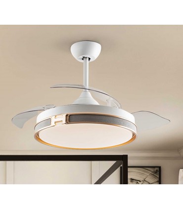 Ventilateur bon marché avec LED HERON blanc/doré