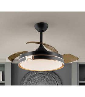Ventilateur silencieux avec LED HERON noir/doré