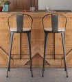 Tabouret de Bar en fer et bois Roma