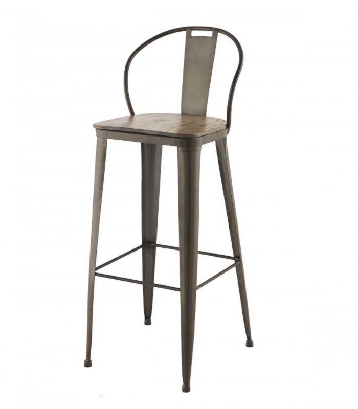 Tabouret de Bar en fer et bois Roma