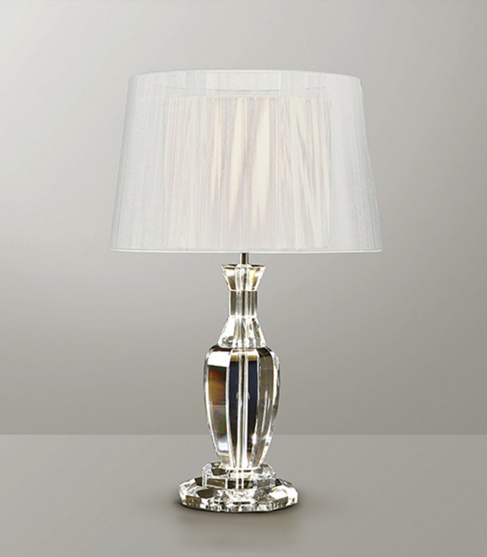 Lampe de chevet en verre avec un abat-jour blanc CORINTHE II