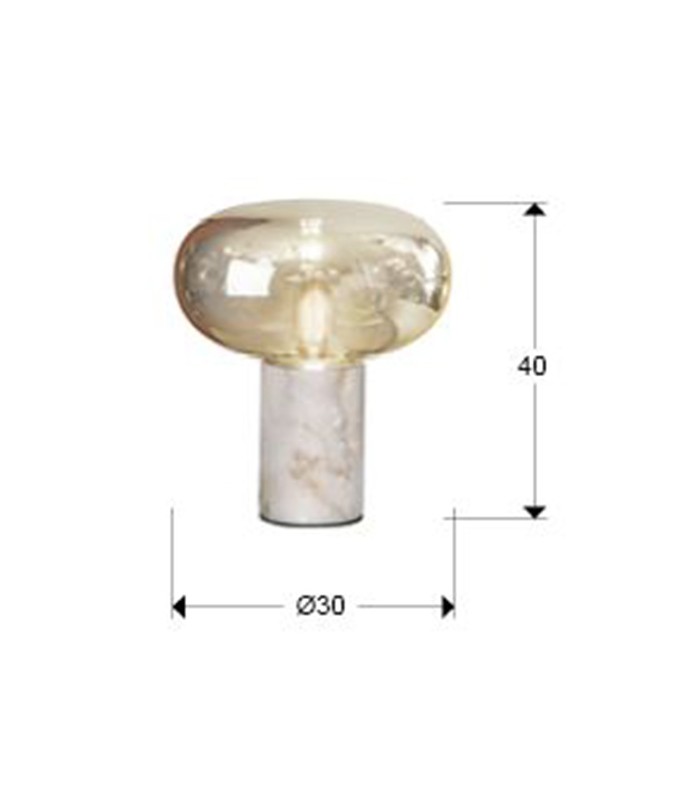 Lampe de chevet avec un pied en marbre blanc FUNGI