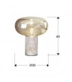 Lampe de chevet avec un pied en marbre blanc FUNGI