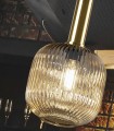 Lampe suspendue 1 lumière avec abat-jour en verre ambré NORMA Schuller