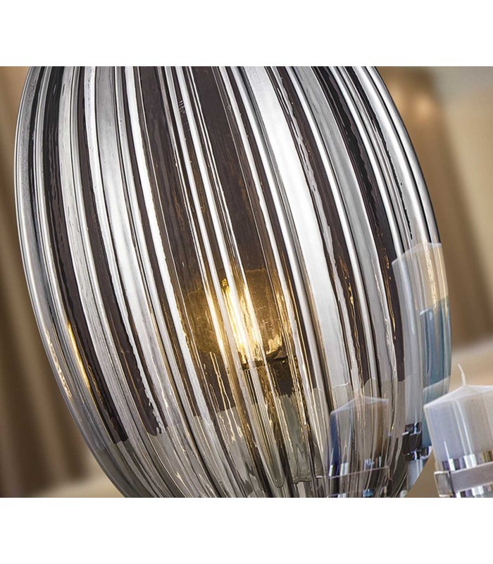 Lampe de chevet avec un abat-jour en verre OVILA Smoke