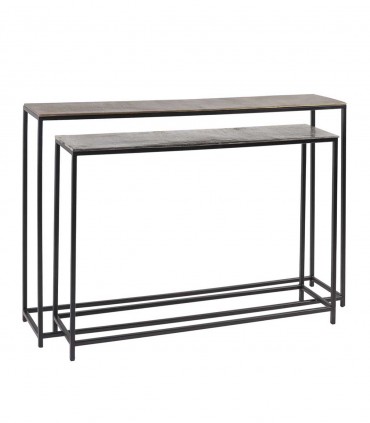 Set de 2 consoles en fer et aluminium ANTIQUE