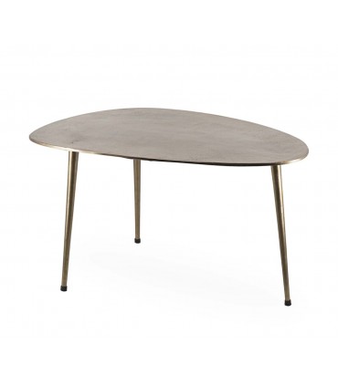 Table basse en fer et aluminium ANTIQUE ovale