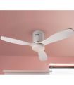 Ventilateur de plafond avec de la lumière LED SIROCO Blanc Mini