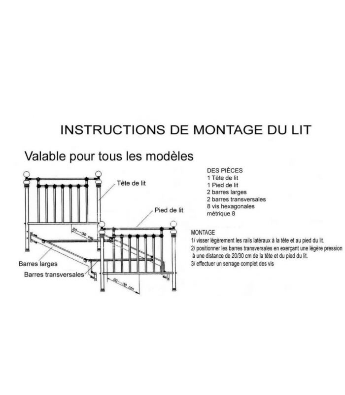 Instructions de montaje du lit