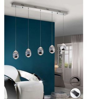 Suspension LED avec 5 lumières ROCIO Chromé Linéale Dimmable