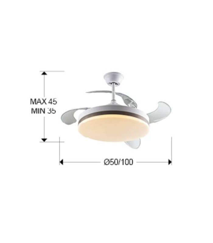 Ventilateur de plafond LED VENTO blanc et doré