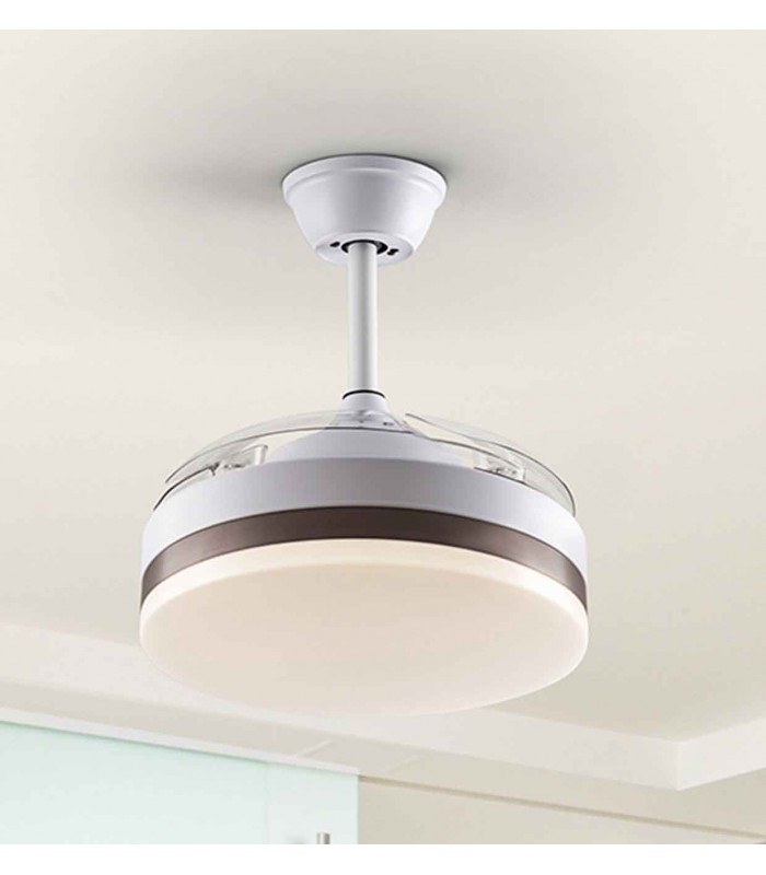 Ventilateur de plafond avec lumière VENTO blanc/bronzé