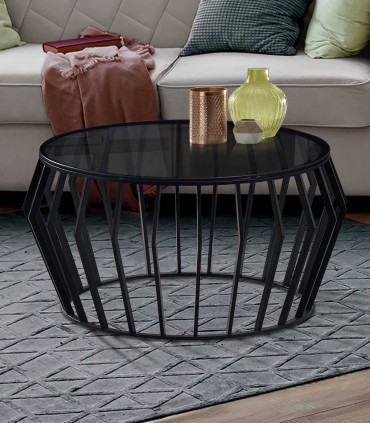 Table basse avec design moderne CIROS noir mat