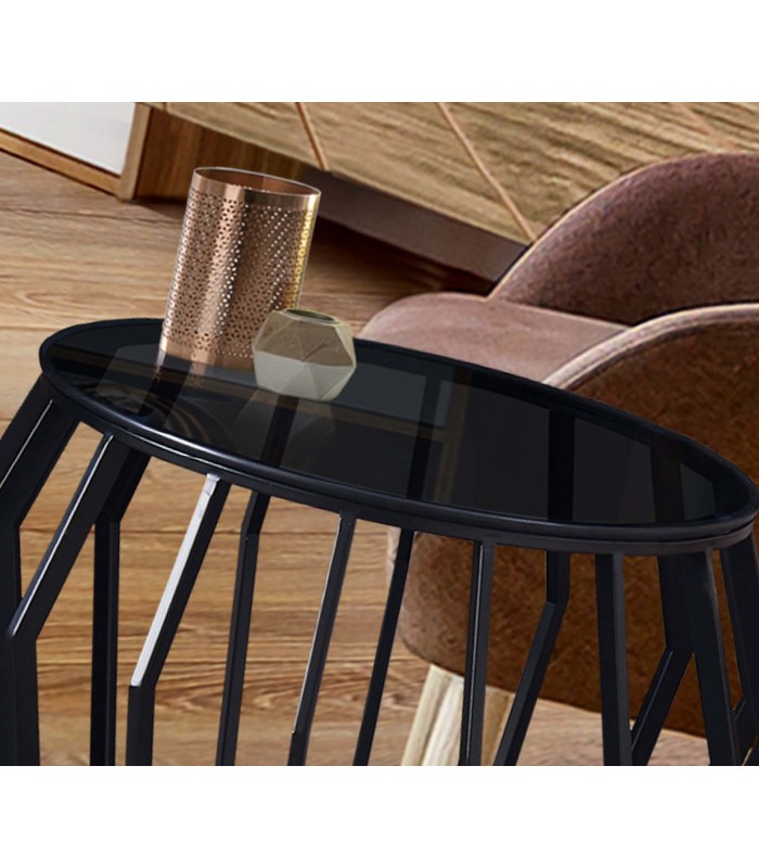 Table d'appoint design moderne CIROS noir