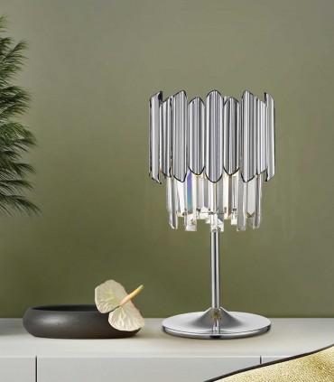 Lampe de chevet design moderne TIARA Chromé