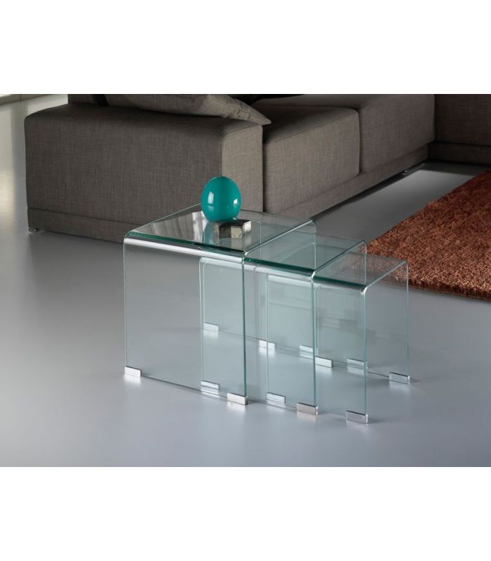 Mesas Nido de cristal transparente : Colección GLASS