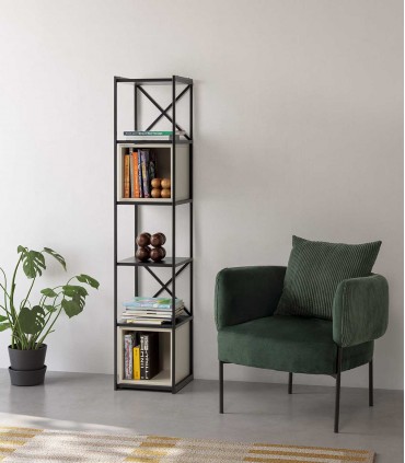Estantería de madera y metal ANKA Crema PQ
