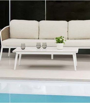 Mesa de centro de aluminio blanco IRVINE