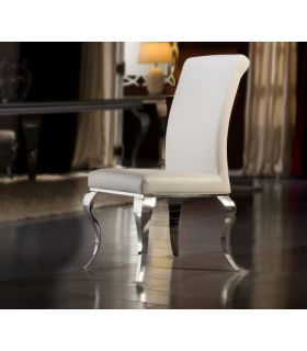 Chaises en Acier et Similicuir : Collection BARROQUE Blanc