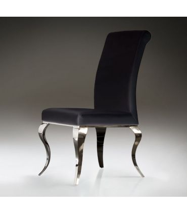 Chaises en Acier et Similicuir : Collection BARROQUE Noir