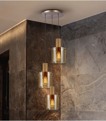 Lampe circulaire de style industriel VENIZE Ambre