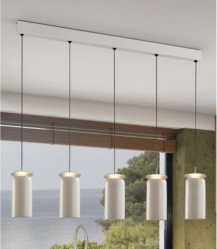 Lampe linéaire ALFARA avec abat-jour en céramique