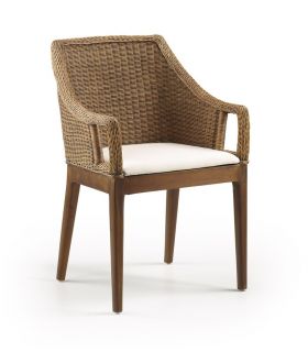 Chaise rustique en rotin : Modèle NEW INDIA